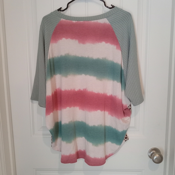 Watermelon leopard tye dye dolman loose top S - Picture 6 of 8